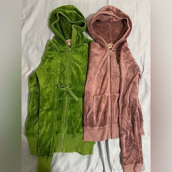 Bundle of 2 Juicy Couture velour hoodies. Size Small. - Picture 2 of 4